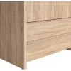 Armoire placard de rangement à deux portes avec 2 tiroirs, coloris chêne Sonoma - Longueur 90 x Hauteur 200,5 x Profondeur 55,5 cm