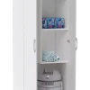 Armoire, placard de rangement avec 2 portes coloris blanc - longueur 72 x profondeur 41 x hauteur 187 cm