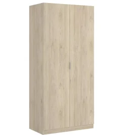 Armoire placard meuble de rangement coloris naturel - Longueur 81 x Hauteur 184 x Profondeur 52 cm