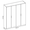 Armoire placard meuble de rangement coloris blanc brillant - Longueur 180 x Profondeur 52 x Hauteur 204 cm