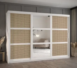Armoire Plecionka 2 a portes coulissantes H. 200 x L. 250 x P. 62 3 portes