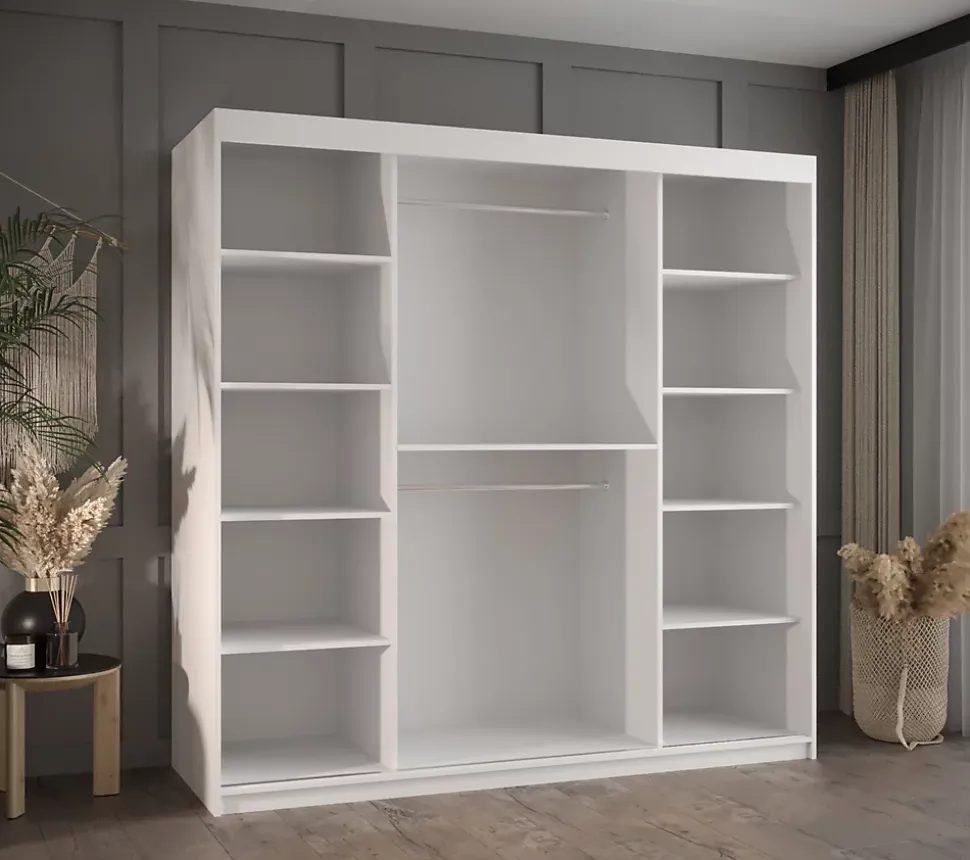 Armoire Plecionka 2 a portes coulissantes H. 200 x L. 180 x P. 62 2 portes