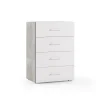 Armoire Polyvalente À 4 Tiroirs Blanche Avec Côtés En Béton