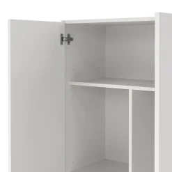 Armoire polyvalente Dabaldi, Armoire à balais avec 2 portes, Etagere à chaussures avec Etageres, cm73x37h180 cm, Blanc