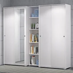 Armoire Polyvalente De 90 Cm Avec Portes Coulissantes Et Tube De Suspension