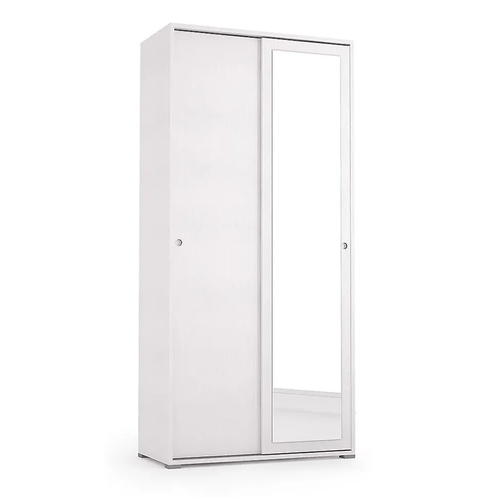 Armoire Polyvalente De 90 Cm Avec Portes Coulissantes Et Tube De Suspension