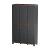 Armoire porte-balai Anthracite 3 portes 3 Etagères réglables 102 x 37 x 169 cm - Garage Buanderie Cellier Art Plast