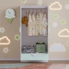 Armoire pour enfants Sandnes 123 x 60 x 40 cm blanc vert menthe en.casa