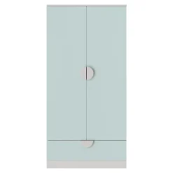 Armoire pour enfants Sandnes 123 x 60 x 40 cm blanc vert menthe en.casa