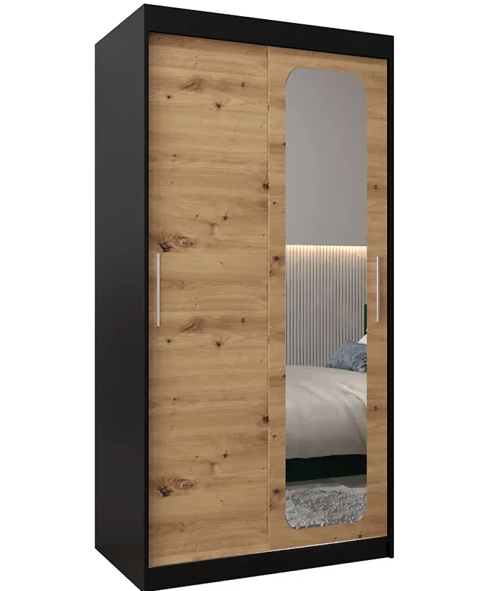 Armoire Promo T2 a portes coulissantes H. 200 x L. 100 x P. 62 2 portes