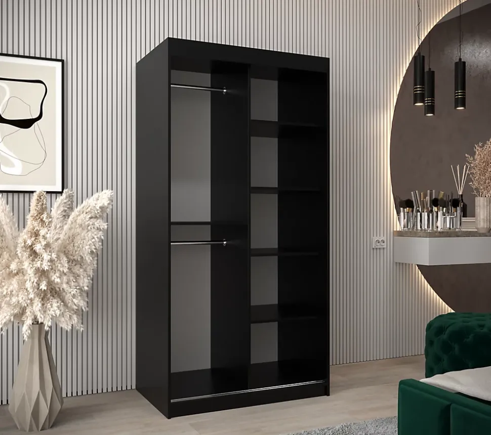 Armoire Promo T2 a portes coulissantes H. 200 x L. 100 x P. 62 2 portes