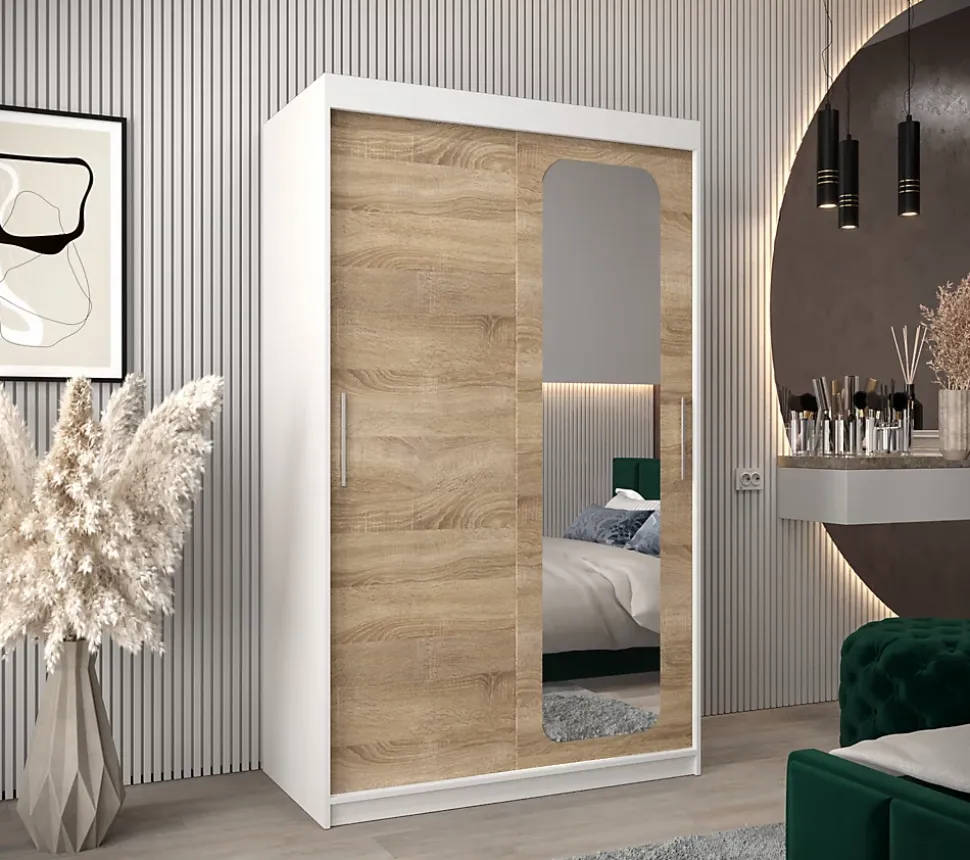 Armoire Promo T2 a portes coulissantes H. 200 x L. 120 x P. 62 2 portes
