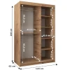 Armoire Promo T2 a portes coulissantes H. 200 x L. 120 x P. 62 2 portes
