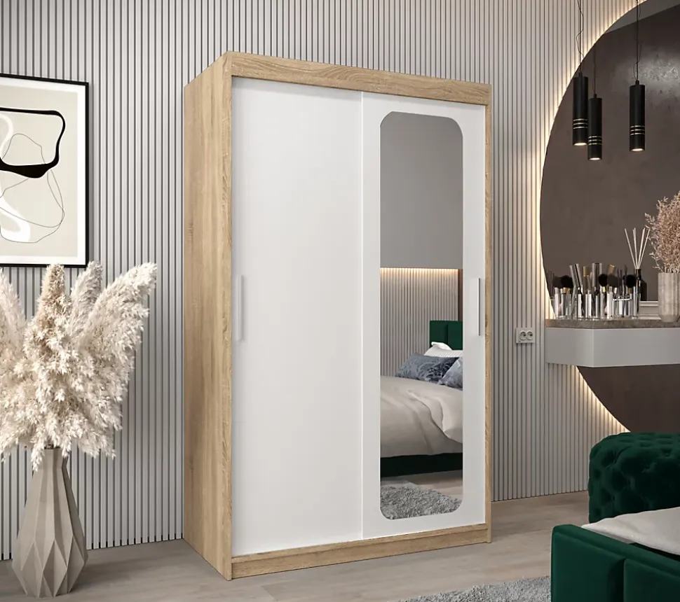 Armoire Promo T2 a portes coulissantes H. 200 x L. 120 x P. 62 2 portes