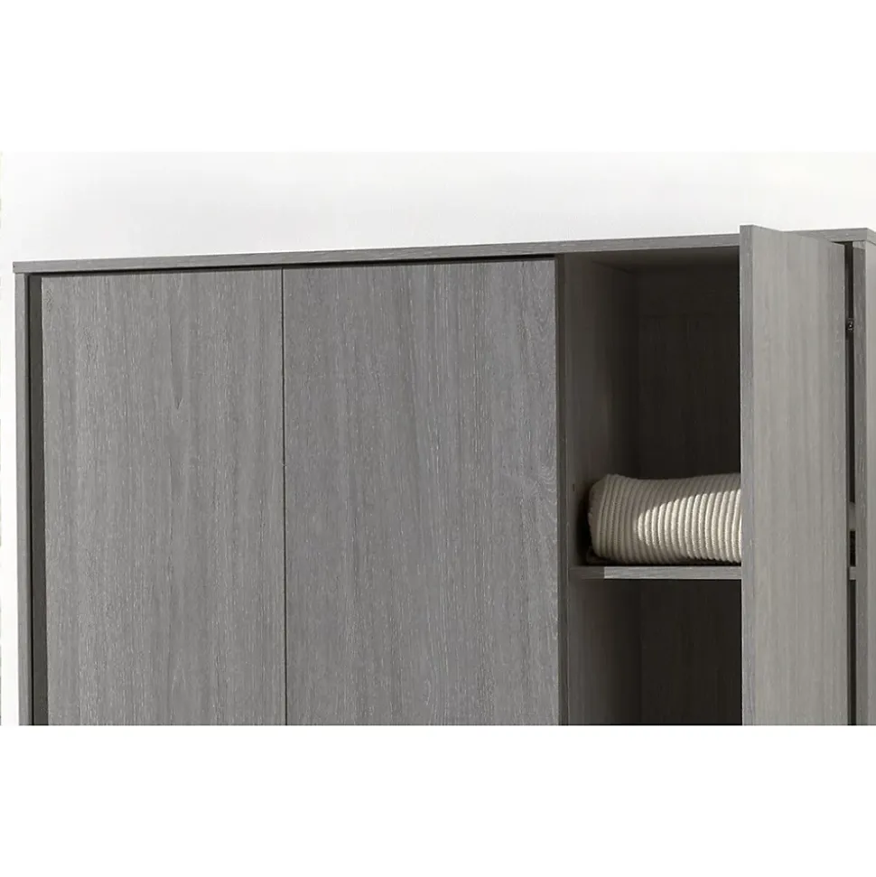Armoire REY 3 portes 120x180 cm Bois gris clair Style scandinave