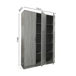 Armoire REY 3 portes 120x180 cm Chene gris Style scandinave