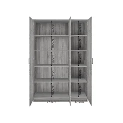 Armoire REY 3 portes 120x180 cm Chene gris Style scandinave