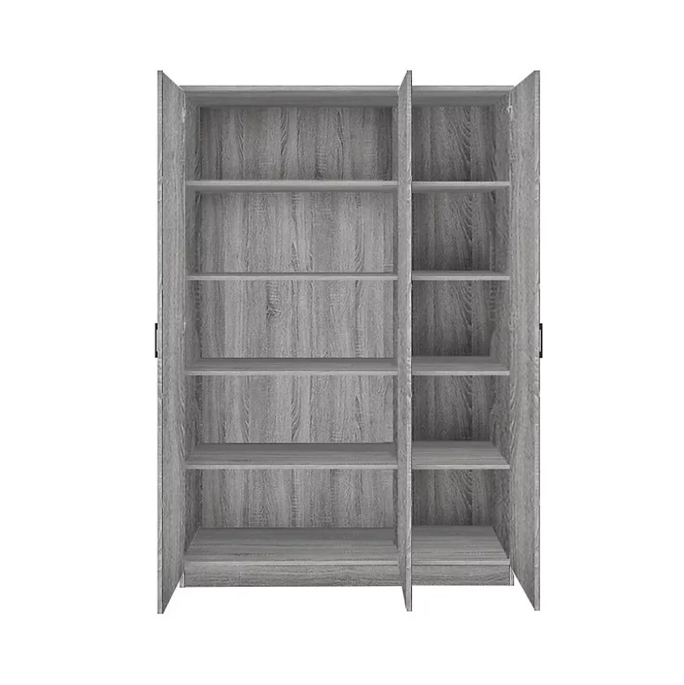 Armoire REY 3 portes 120x180 cm Chene gris Style scandinave
