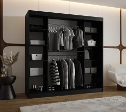 Armoire ROSSA à portes coulissantes H. 200 x L. 200 x P. 62, 2 portes