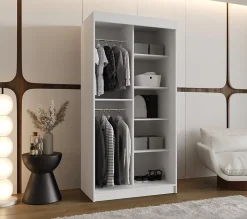 Armoire ROYAL à portes coulissantes H. 200 x L. 100 x P. 62, 2 portes