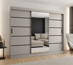 Armoire Rubino V2 a portes coulissante H. 200 x L. 250 x P. 62, 3 portes
