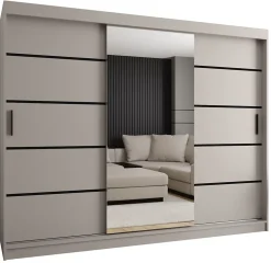 Armoire Rubino V2 a portes coulissante H. 200 x L. 250 x P. 62, 3 portes