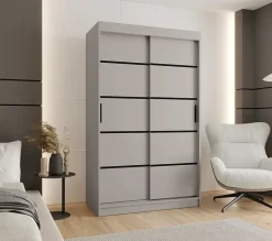 Armoire Rubino V1 a portes coulissante H. 200 x L. 120 x P. 62, 2 portes