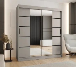 Armoire Rubino V4 a portes coulissante H. 200 x L. 180 x P. 62, 2 portes