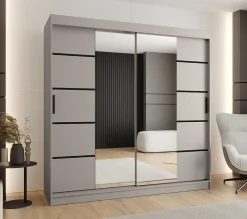 Armoire Rubino V4 a portes coulissante H. 200 x L. 200 x P. 62, 2 portes