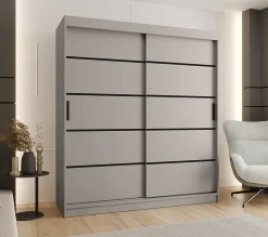 Armoire Rubino V1 a portes coulissante H. 200 x L. 180 x P. 62, 2 portes