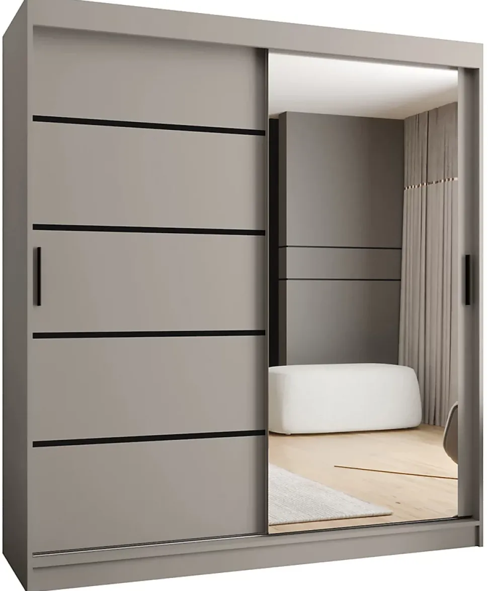 Armoire Rubino V2 a portes coulissante H. 200 x L. 180 x P. 62, 2 portes
