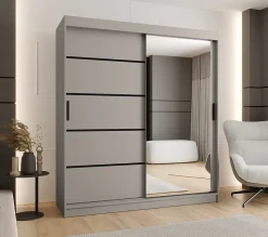 Armoire Rubino V2 a portes coulissante H. 200 x L. 180 x P. 62, 2 portes