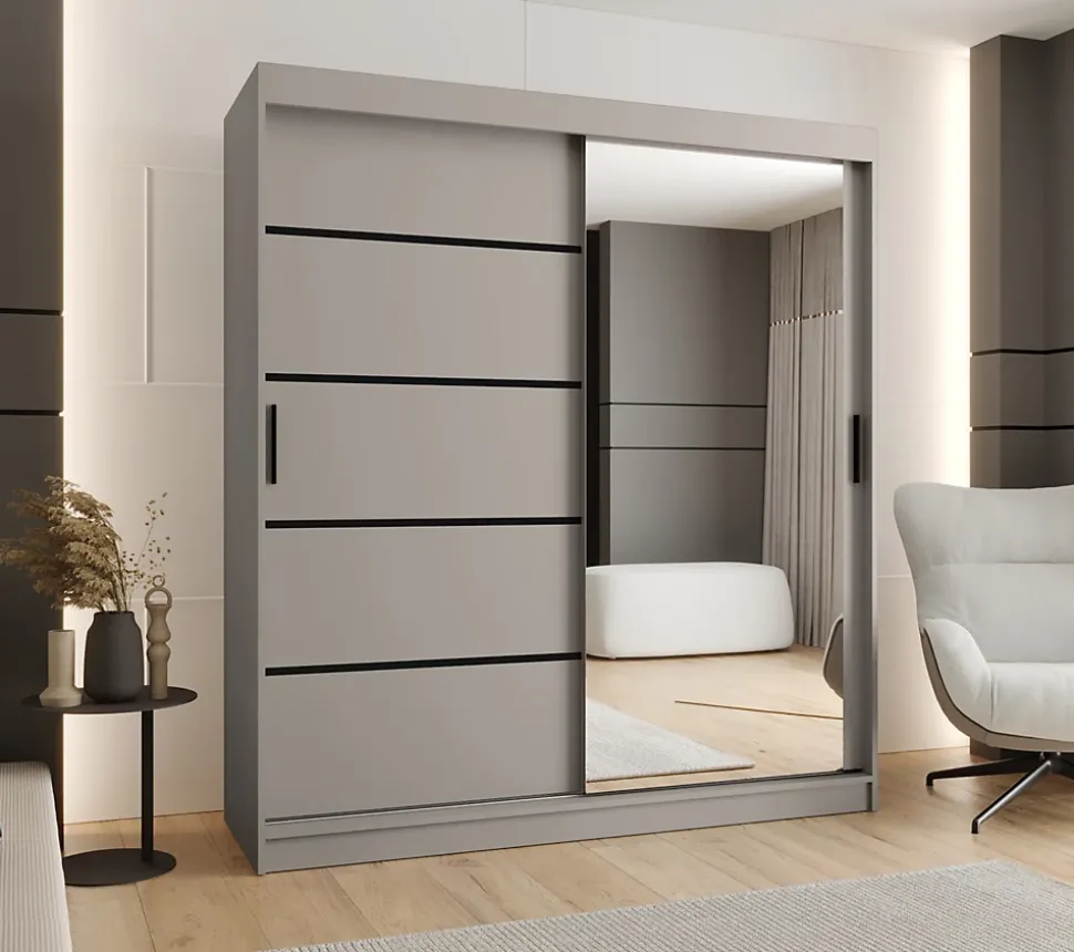 Armoire Rubino V2 a portes coulissante H. 200 x L. 180 x P. 62, 2 portes