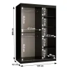 Armoire Rubino Y1 a portes coulissante H. 200 x L. 120 x P. 62, 2 portes