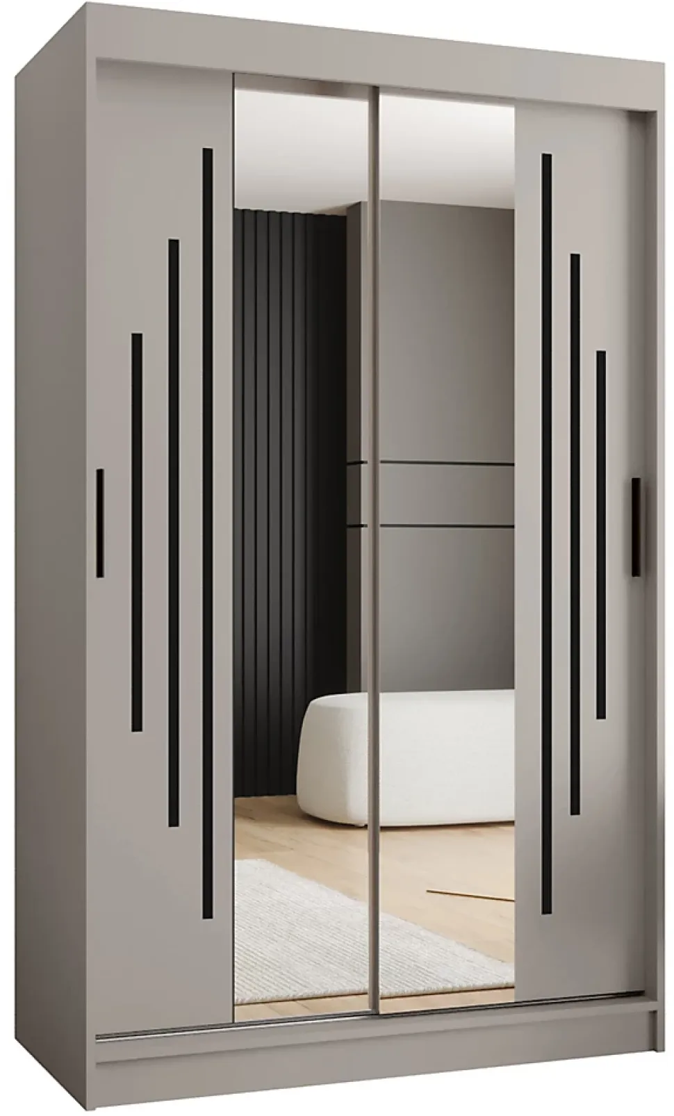 Armoire Rubino Y1 a portes coulissante H. 200 x L. 120 x P. 62, 2 portes