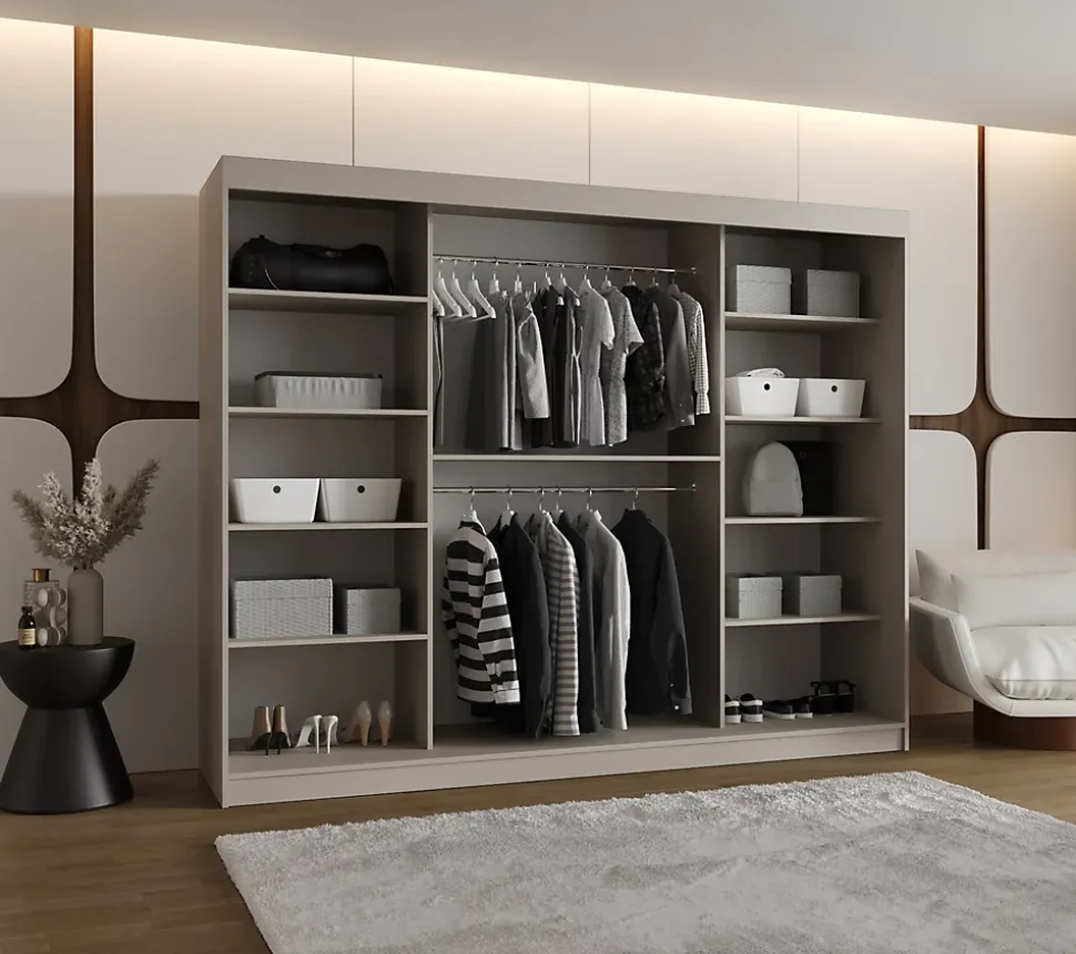 Armoire Rubino Y a portes coulissante H. 200 x L. 250 x P. 62, 3 portes