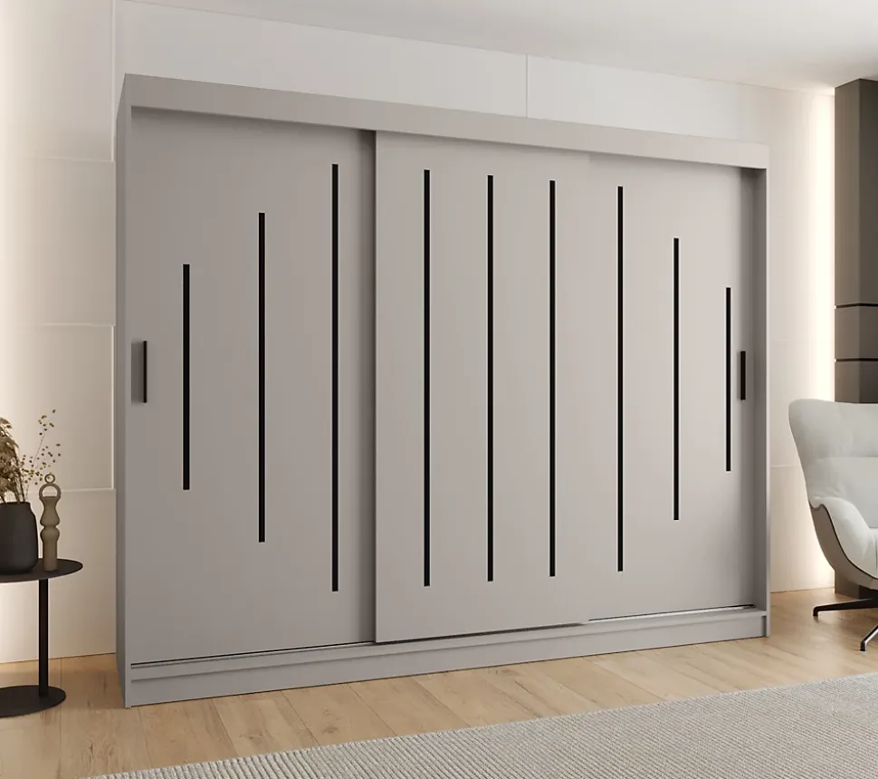 Armoire Rubino Y a portes coulissante H. 200 x L. 250 x P. 62, 3 portes