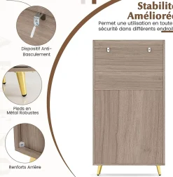Armoire Salle de Bain avec Miroir HD Antibuée, avec Lumière LED Couleur,Luminosité Réglables,avec Double Porte et Étagères(Gris)