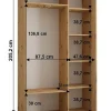 Armoire Sapporo 2 a portes coulissantes H. 205,2 x L. 140 x P. 45 2 portes