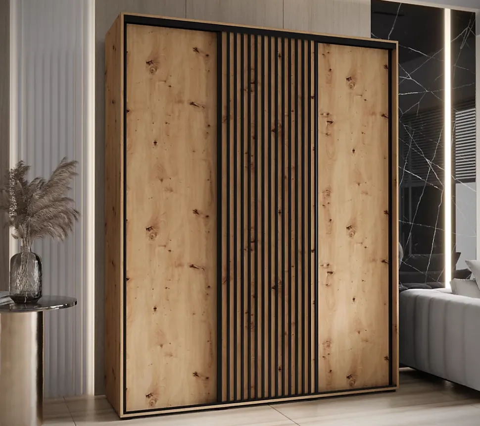 Armoire Sapporo 1 a portes coulissantes H. 205,2 x L. 190 x P. 45 3 portes