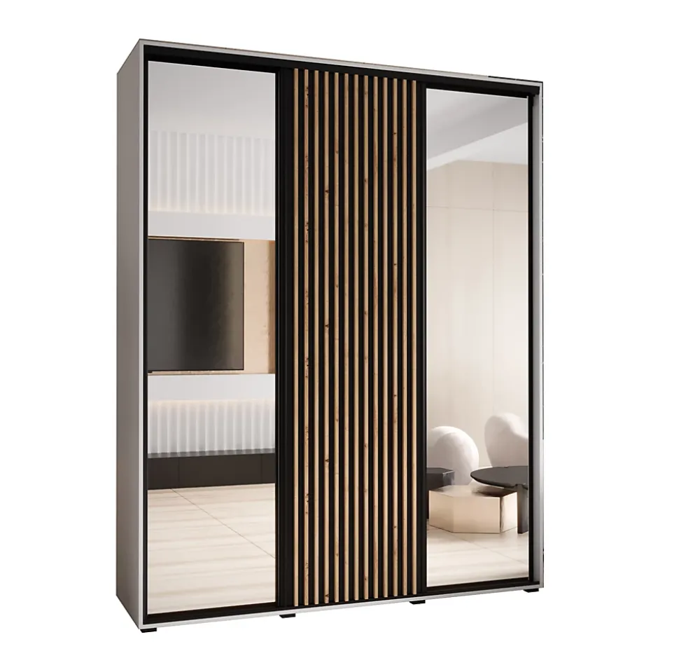 Armoire Sapporo 2 a portes coulissantes H. 205,2 x L. 200 x P. 45 3 portes