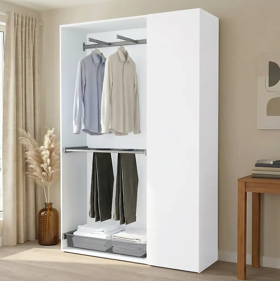 Armoire semi-ouverte blanc GoodHome Atomia H. 225 x L. 150 x P. 45 cm