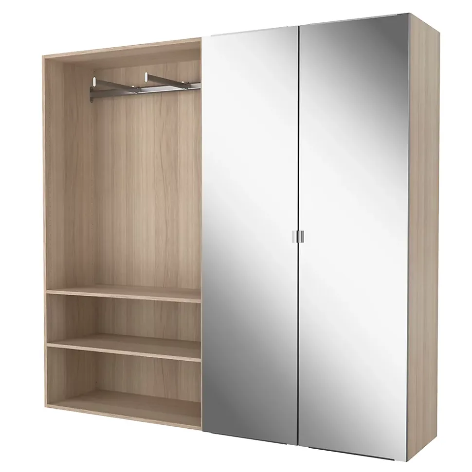 Armoire semi-ouverte effet chêne GoodHome Atomia H. 187,5 x L. 200 x P. 45 cm
