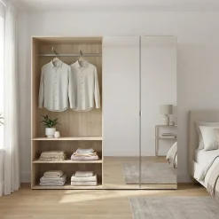 Armoire semi-ouverte effet chêne GoodHome Atomia H. 187,5 x L. 200 x P. 45 cm