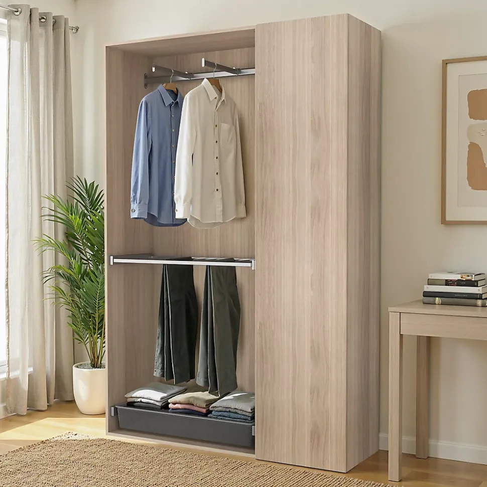 Armoire semi-ouverte effet chêne GoodHome Atomia H. 225 x L. 150 x P. 45 cm