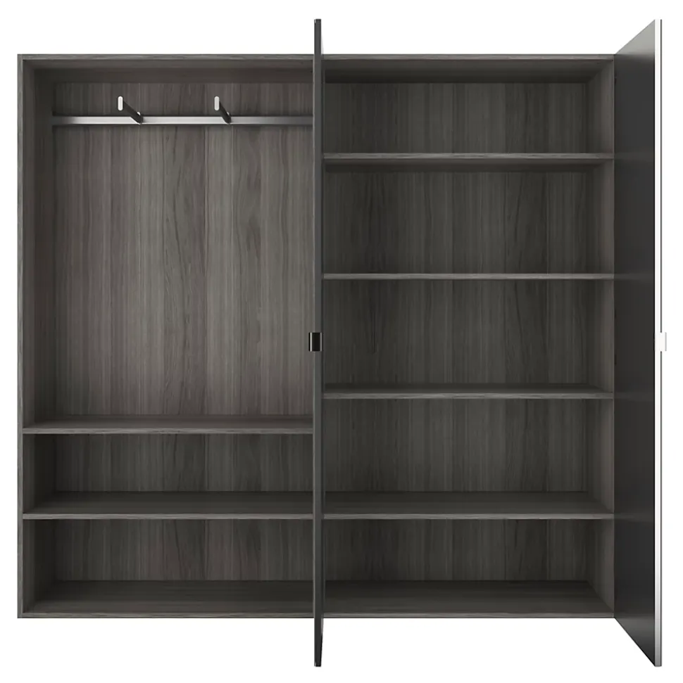 Armoire semi-ouverte effet chêne grisé GoodHome Atomia H. 187,5 x L. 200 x P. 45 cm