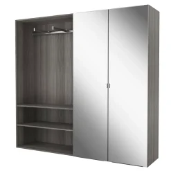 Armoire semi-ouverte effet chêne grisé GoodHome Atomia H. 187,5 x L. 200 x P. 45 cm