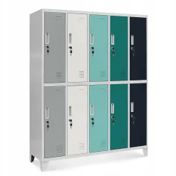 Armoire sociale à 10 portes BARTEK, 1360 x 1720 x 450 mm multicolore