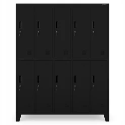 Armoire sociale à 10 portes BARTEK, 1360 x 1720 x 450 mm noir
