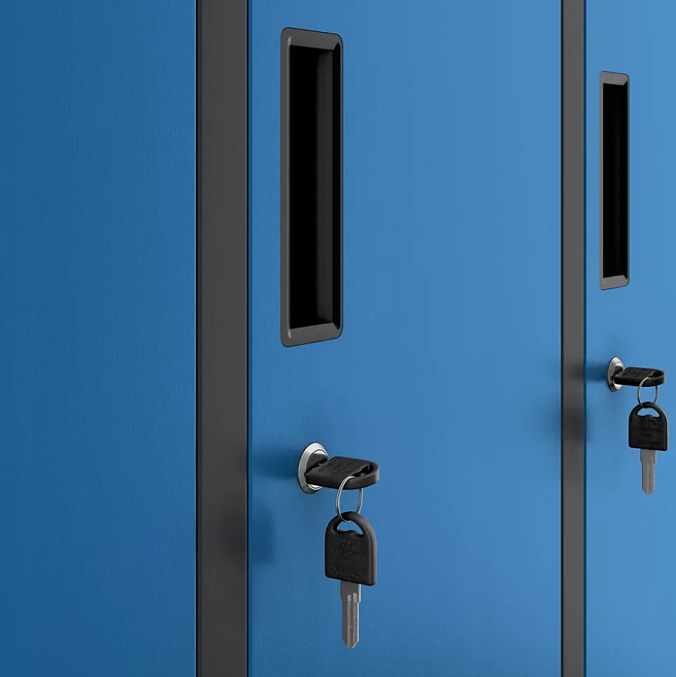 Armoire sociale à 10 portes BARTEK, 1360 x 1720 x 450 mm bleu